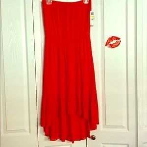 Strapless Coral Dress